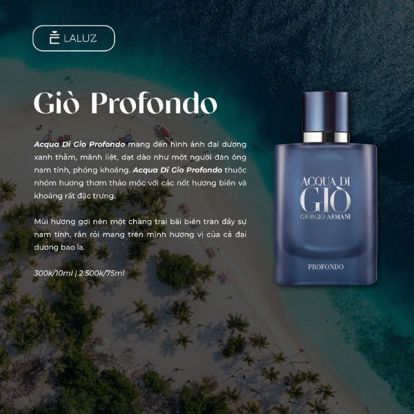 Nước hoa Giorgio Armani Acqua di Gio Profondo phù hợp với đàn ông năng động